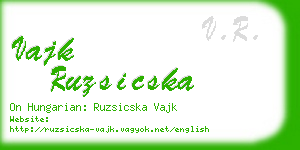 vajk ruzsicska business card